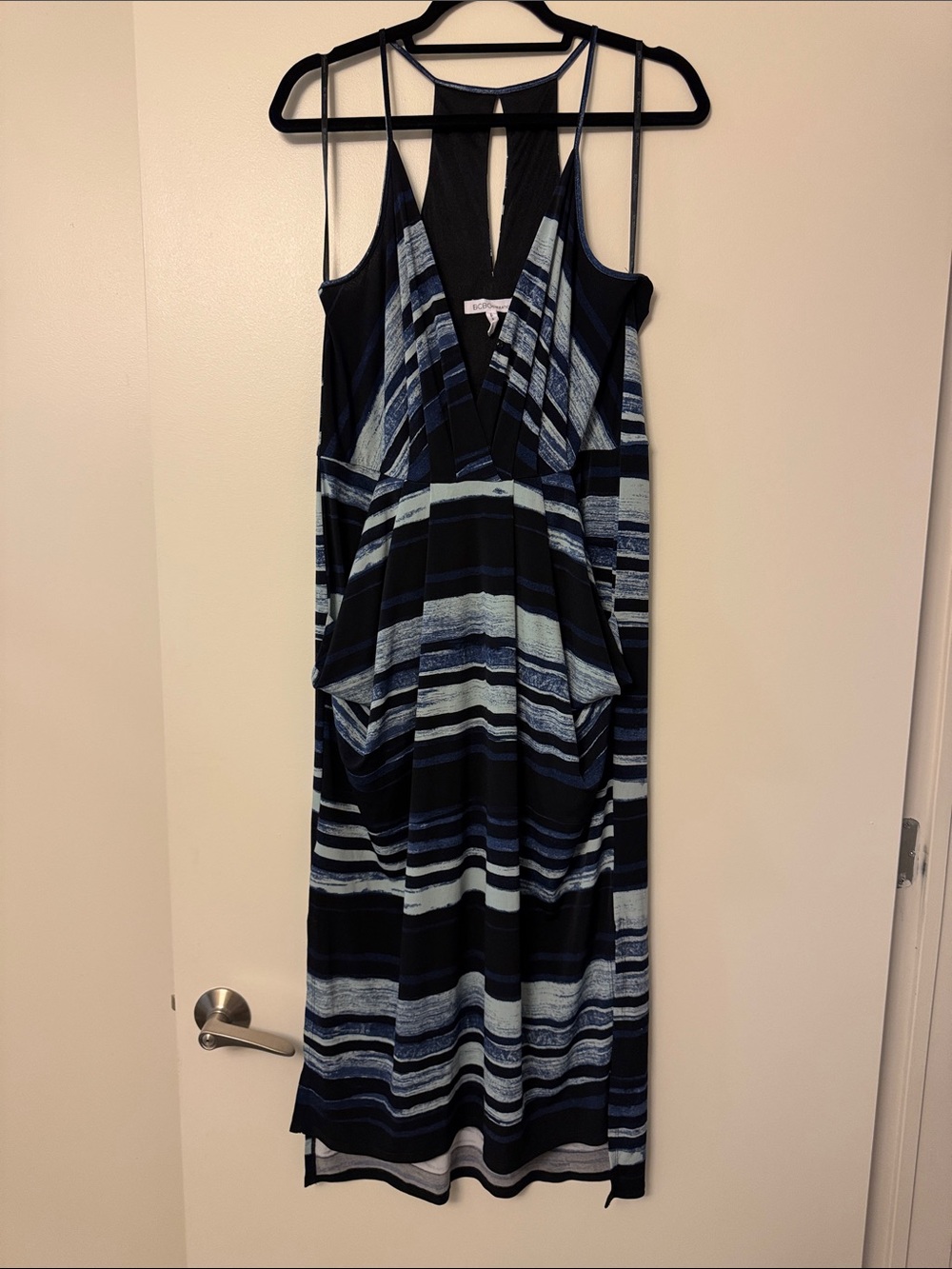 Sleeveless Blue Striped Maxi Dress - Unbranded